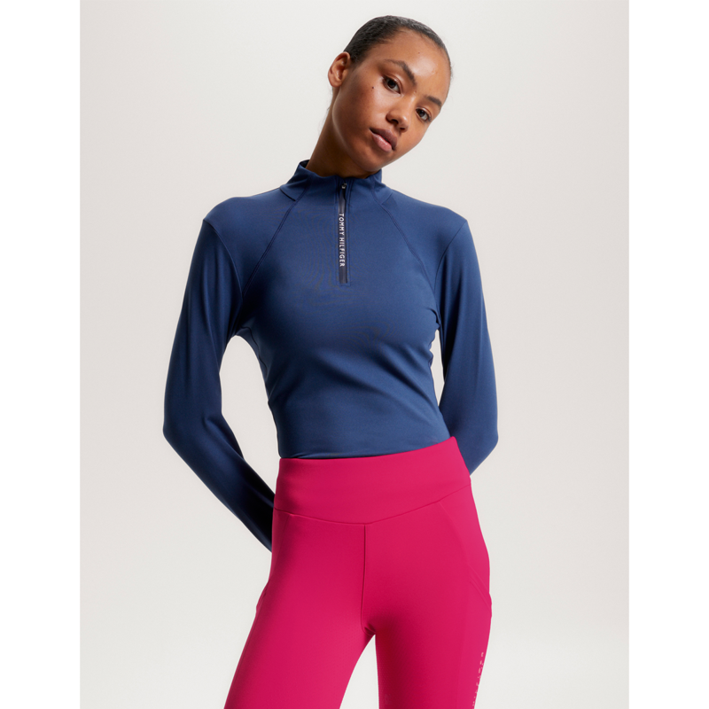 Tommy Hilfiger Women's Thermo 1/4 Zip Base Layer - Indigo Blue-4